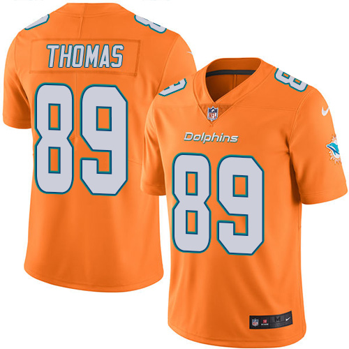 Nike Dolphins #89 Julius Thomas Orange Men's Stitched NFL Limited Rush Jersey - Click Image to Close